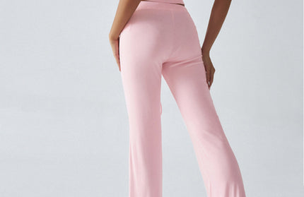 Casual Knitted T-shirt Trousers Two-Piece Suit