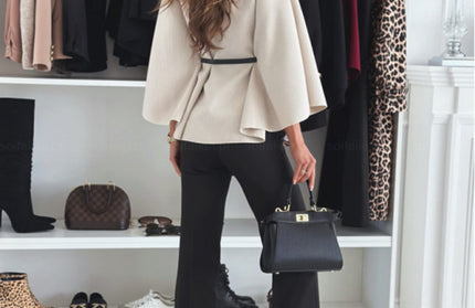 Waist Tie Woolen Cape Coat