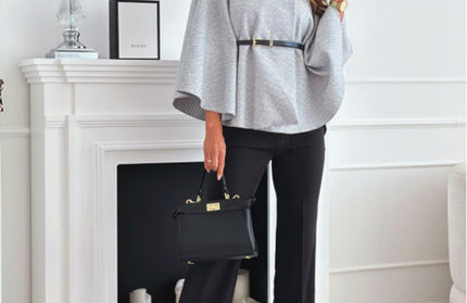 Waist Tie Woolen Cape Coat