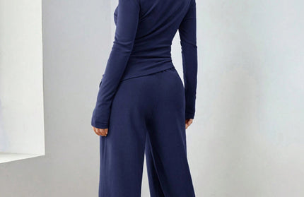 Casual Wide Leg Pants Set