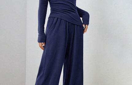 Casual Wide Leg Pants Set