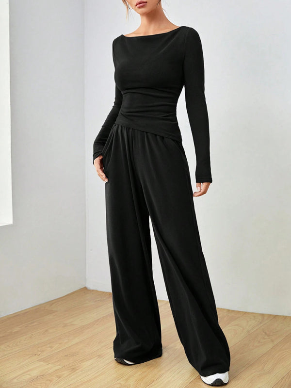Casual Wide Leg Pants Set