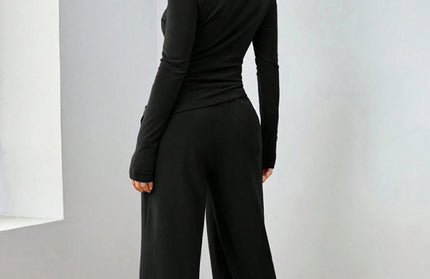 Casual Wide Leg Pants Set