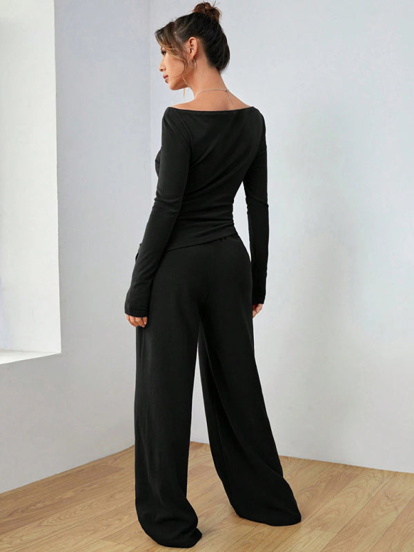 Casual Wide Leg Pants Set