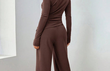 Casual Wide Leg Pants Set