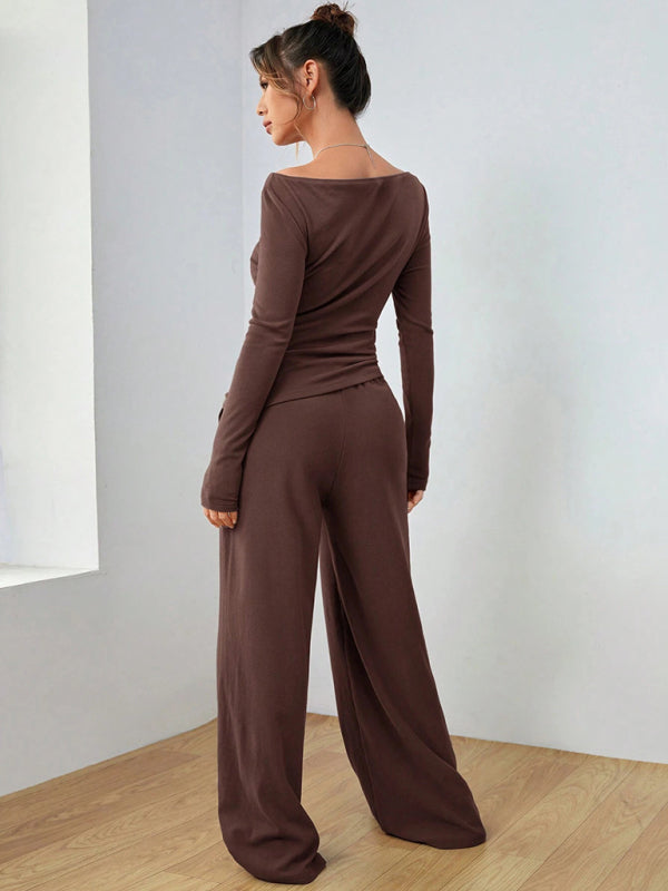 Casual Wide Leg Pants Set
