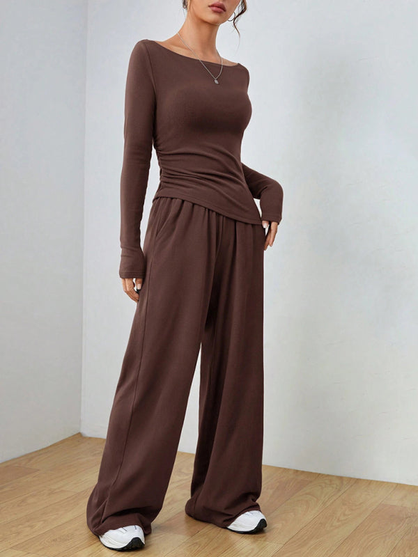 Casual Wide Leg Pants Set