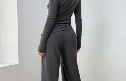 Casual Wide Leg Pants Set