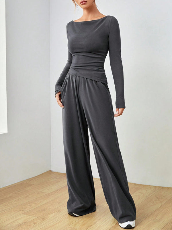 Casual Wide Leg Pants Set