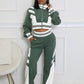 Block Stitching Contrast Wide Leg Flared Pants Set