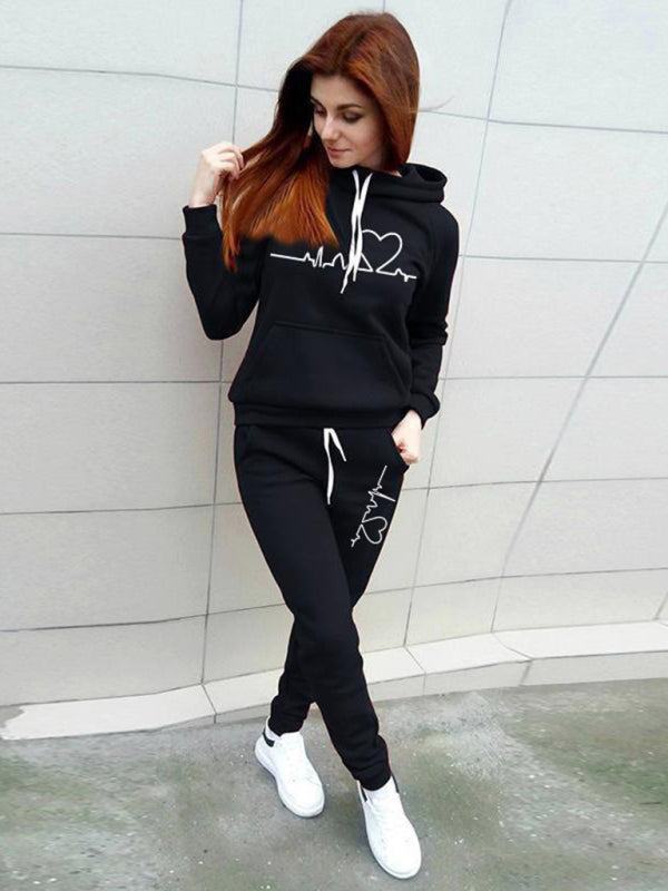 Casual Hooded Fleece Sweater Suit