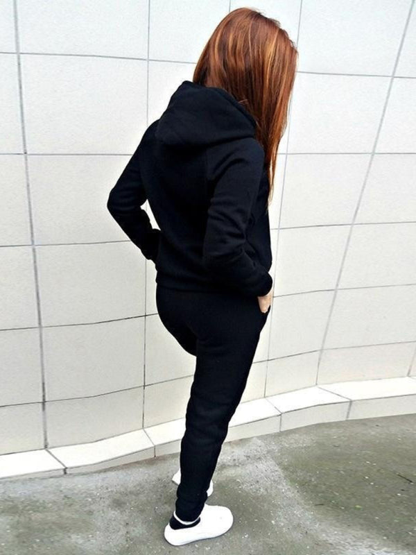 Casual Hooded Fleece Sweater Suit