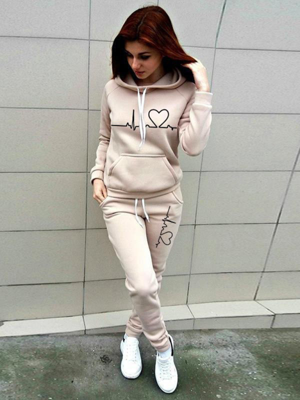 Casual Hooded Fleece Sweater Suit