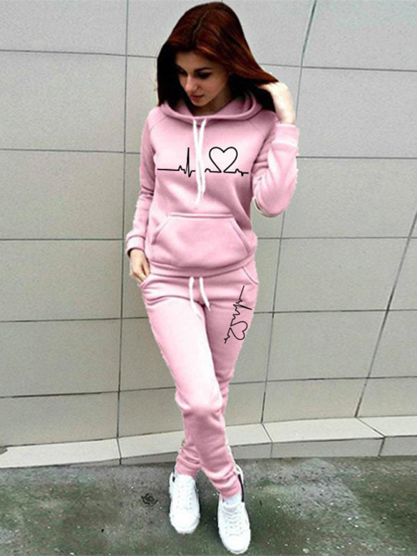 Casual Hooded Fleece Sweater Suit