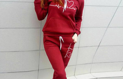 Casual Hooded Fleece Sweater Suit
