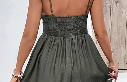 Suspender lace patchwork jumpsuit - Hey Love Boutique