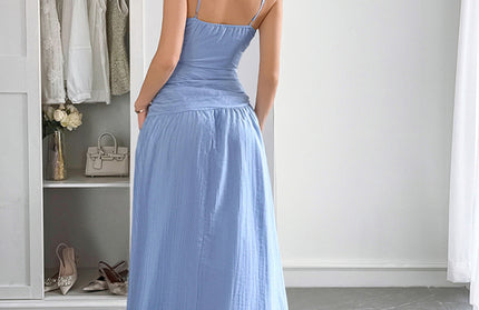 Vacation deep V sleeveless long dress - Hey Love Boutique