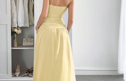 Vacation deep V sleeveless long dress - Hey Love Boutique