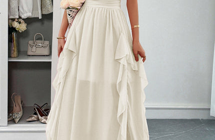 Elegant short-sleeved deep V long dress - Hey Love Boutique