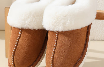 Winter Suede Fur Mouth Slippers - Hey Love Boutique