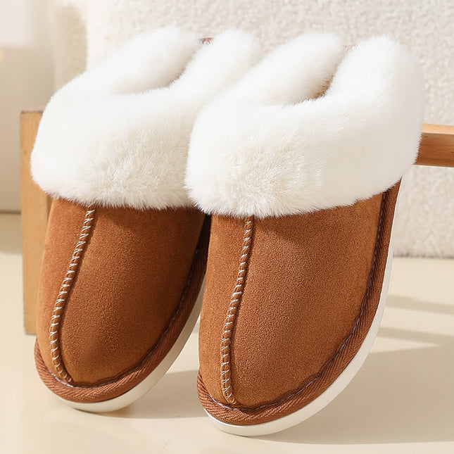 Winter Suede Fur Mouth Slippers - Hey Love Boutique