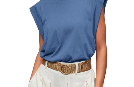 New round neck loose short sleeve T-shirt striped top