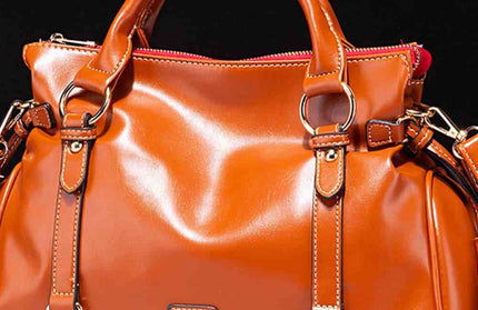Leather Handbag with Tassels