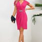 Ruched Surplice Cap Sleeve Mini Dress - Hey Love Boutique