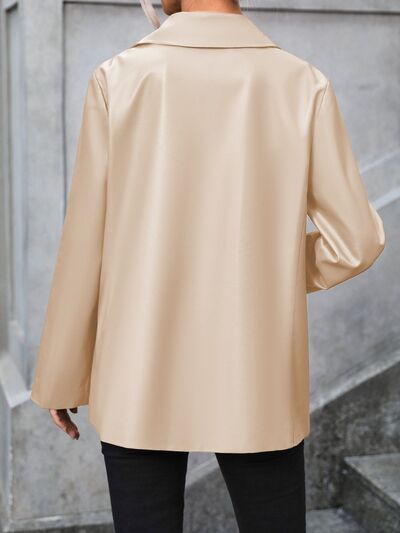 Pocketed Button Up Blazer - Hey Love Boutique