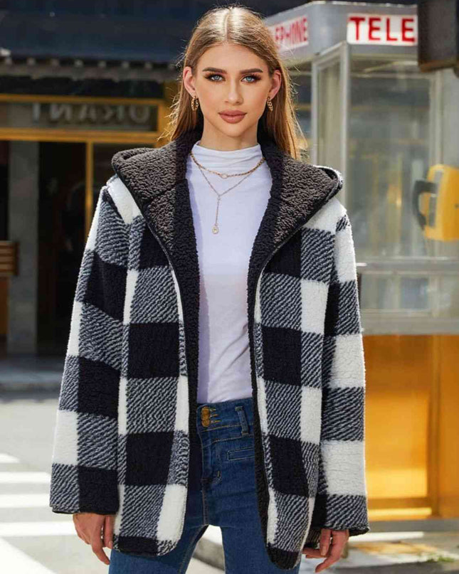 Two-Side Wear Hooded Coat - Hey Love Boutique