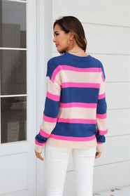 Blue Block Sweater - Hey Love Boutique