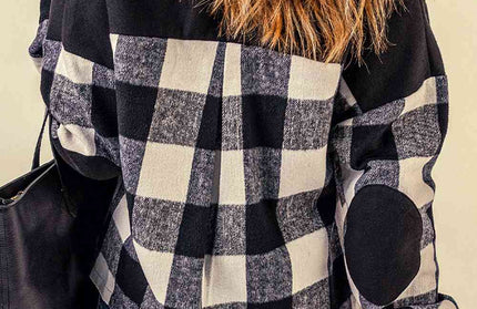 Plaid Button-UpJacket with Pockets - Hey Love Boutique