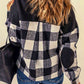 Plaid Button-UpJacket with Pockets - Hey Love Boutique