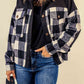 Plaid Button-UpJacket with Pockets - Hey Love Boutique