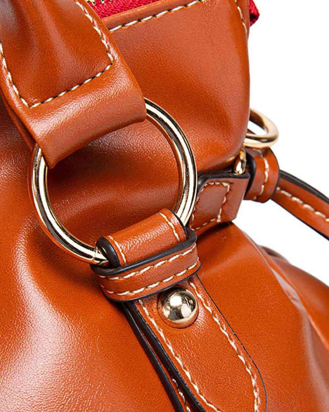 Leather Handbag with Tassels