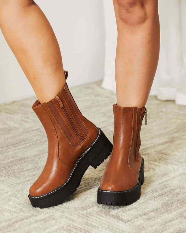 Side Zip Platform Boots