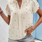 Heart Print Notched Petal Sleeve Blouse - Hey Love Boutique