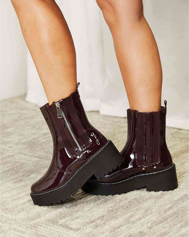 Side Zip Platform Boots