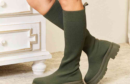 Knee High Platform Sock Boots - Hey Love Boutique