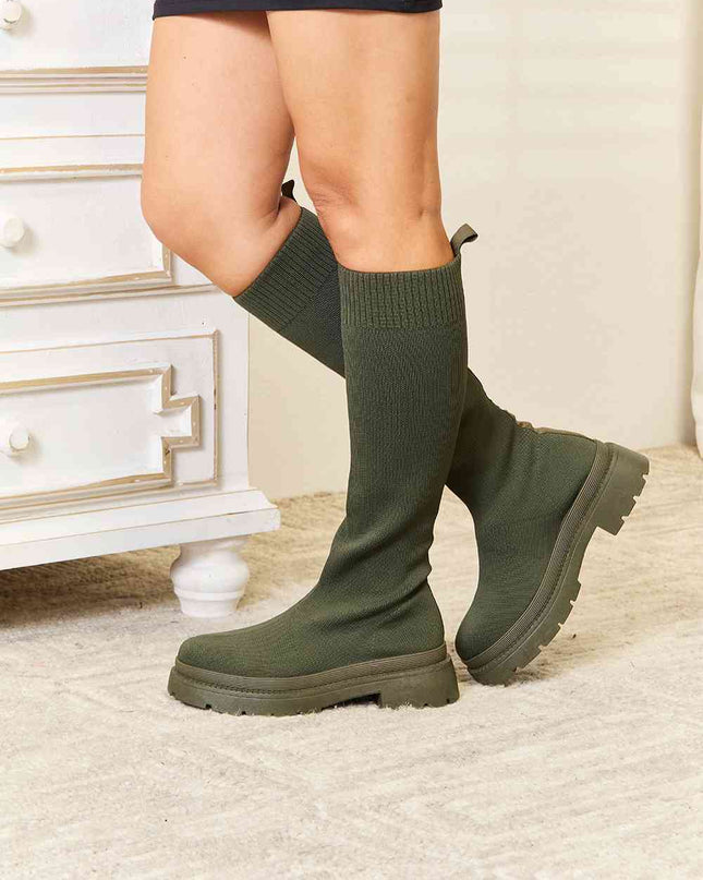 Knee High Platform Sock Boots - Hey Love Boutique