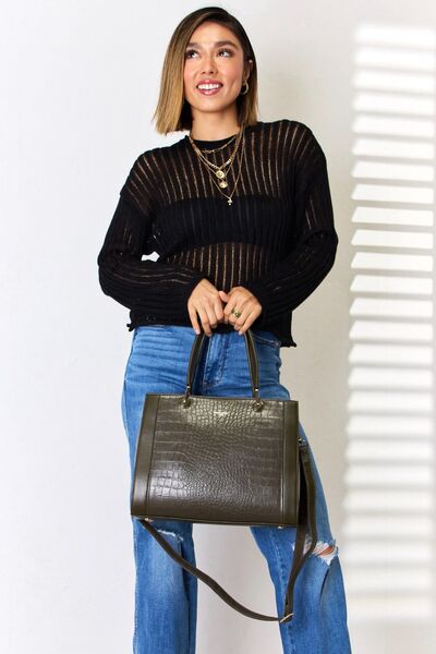 Texture PU Leather Handbag - Hey Love Boutique