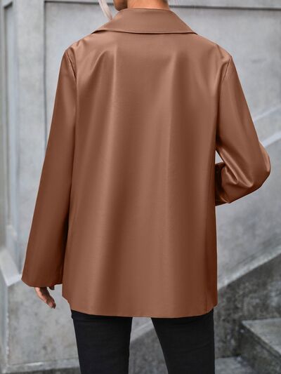 Pocketed Button Up Blazer - Hey Love Boutique