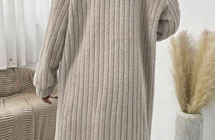 Collared Neck Drop Shoulder Coat - Hey Love Boutique