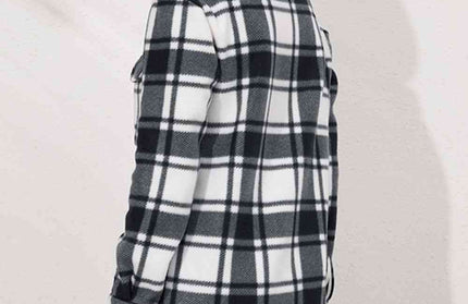 Plaid Collared Longline Coat - Hey Love Boutique