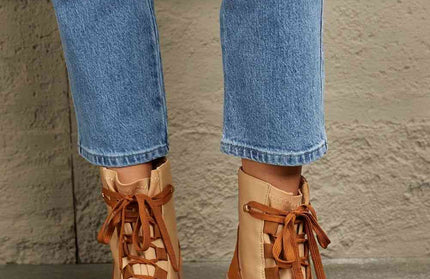 Lace Up Lug Boots - Hey Love Boutique