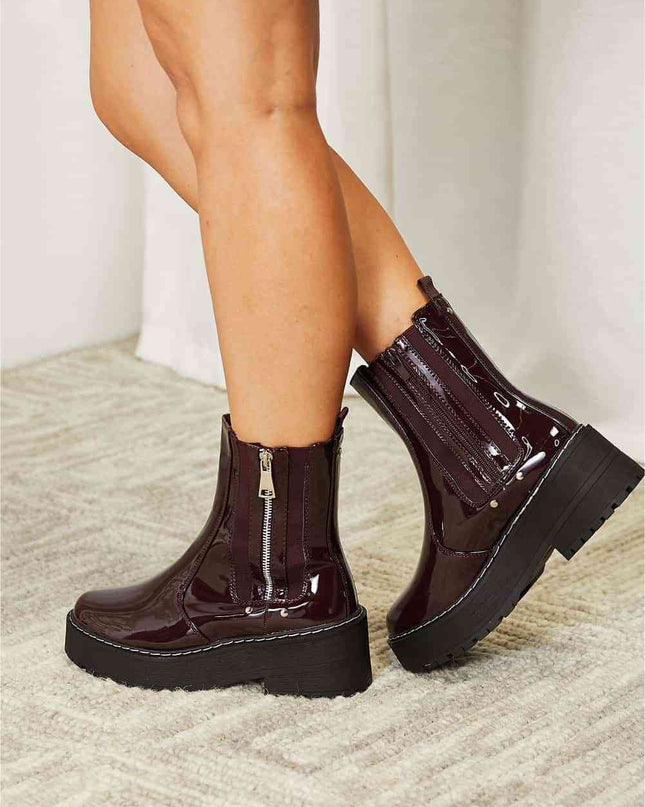 Side Zip Platform Boots