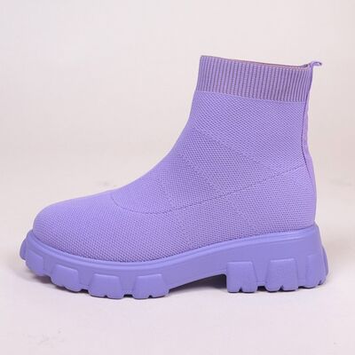 Mesh Round Toe Platform Boots - Hey Love Boutique
