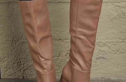 Block Heel Knee High Boots - Hey Love Boutique