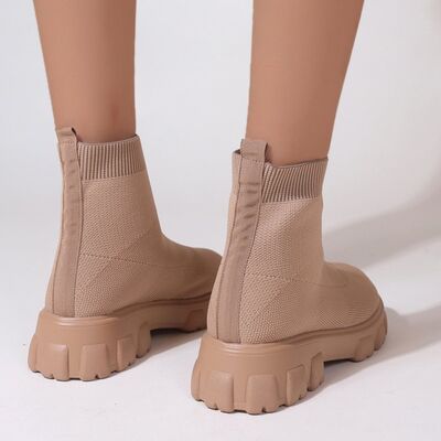 Mesh Round Toe Platform Boots - Hey Love Boutique