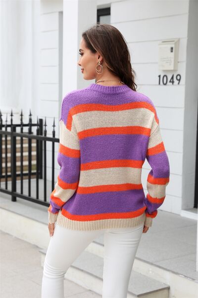 Blue Block Sweater - Hey Love Boutique